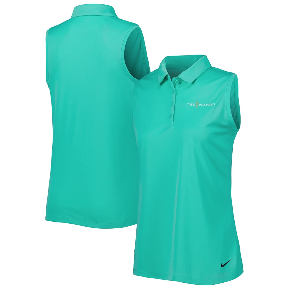 Women's Nike Mint THE PLAYERS Victory Solid Performance Sleeveless Polo