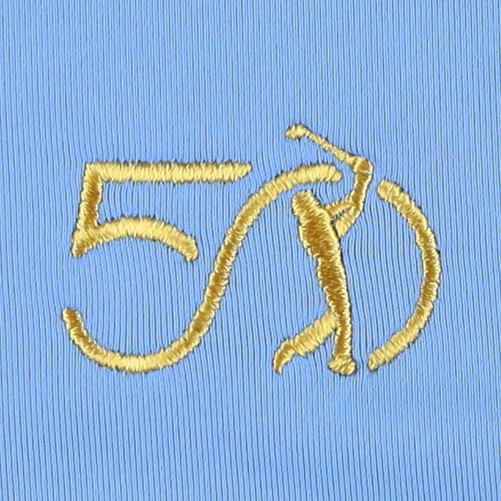 Women's Peter Millar Blue THE PLAYERS 50th Anniversary Opal Sleeveless Stretch Jersey Polo