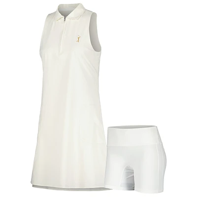 Women's Peter Millar Cream 2024 THE PLAYERS Carner Quarter-Zip Sport Dress
