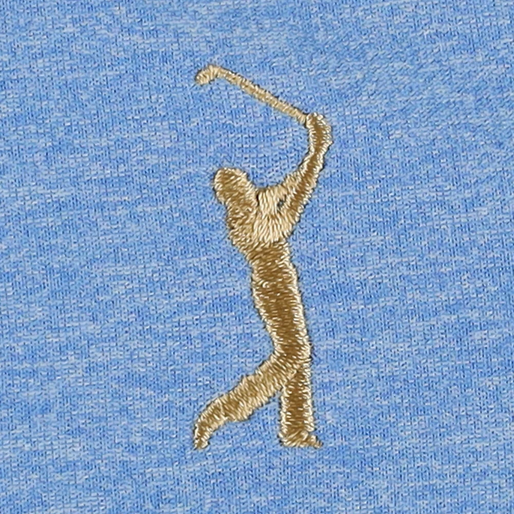 Women's Peter Millar Light Blue THE PLAYERS Melange Raglan Perth Quarter-Zip Top