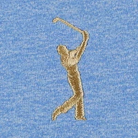 Women's Peter Millar Light Blue THE PLAYERS Melange Raglan Perth Quarter-Zip Top