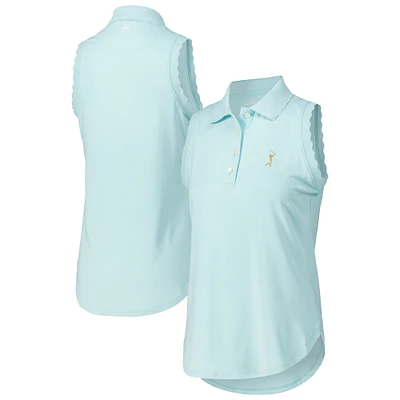 Polo Peter Millar bleu clair en jersey extensible sans manches THE PLAYERS Opal pour femme