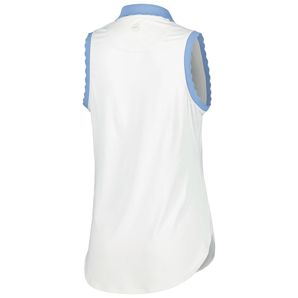 Women's Peter Millar White THE PLAYERS Opal Stretch Jersey Sleeveless Polo