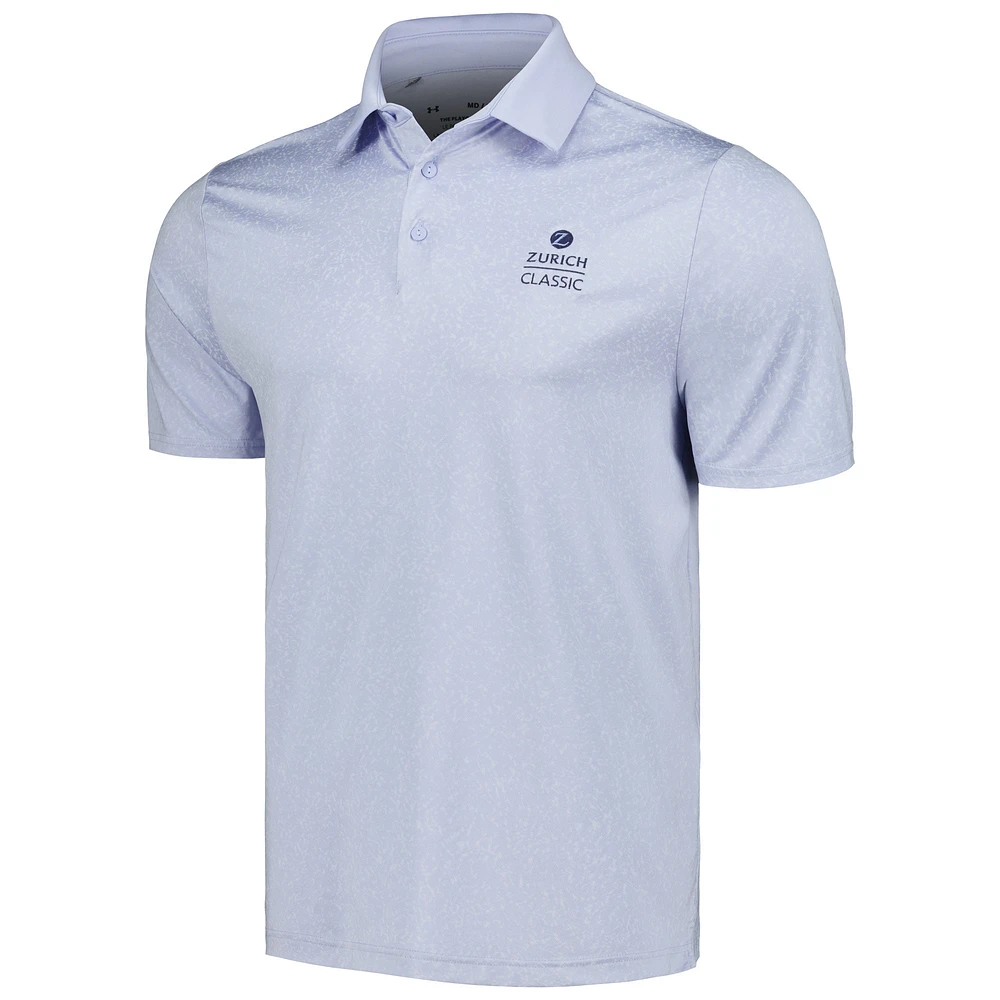 Men's Under Armour Blue The Zurich Classic Playoff 3.0 Coral Jacquard Polo