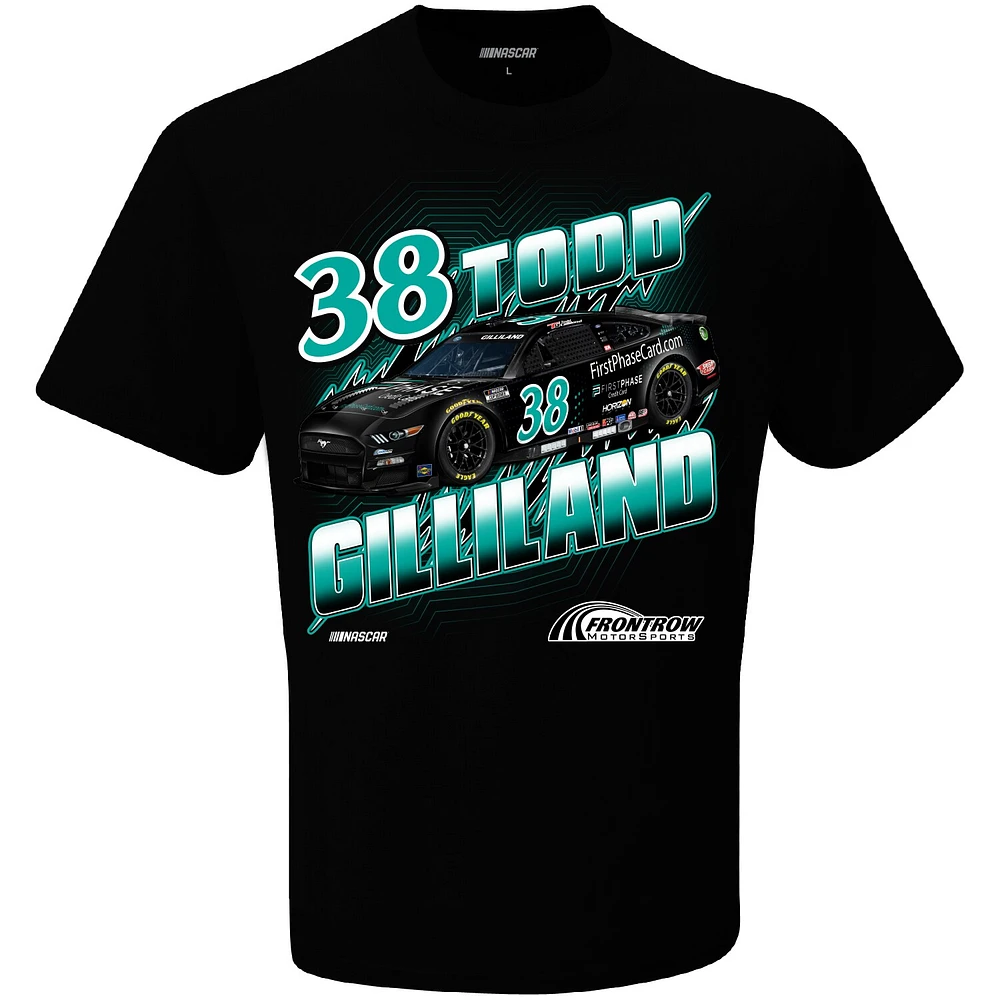 Men's Checkered Flag Black Todd Gilliland First Phase Groove T-Shirt