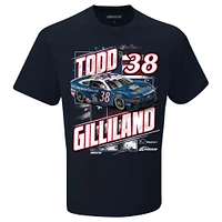 Men's Checkered Flag Sports Navy Todd Gilliland Quincy Compressors Patriotic Car T-Shirt