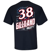 Men's Checkered Flag Sports Navy Todd Gilliland Quincy Compressors Patriotic Car T-Shirt