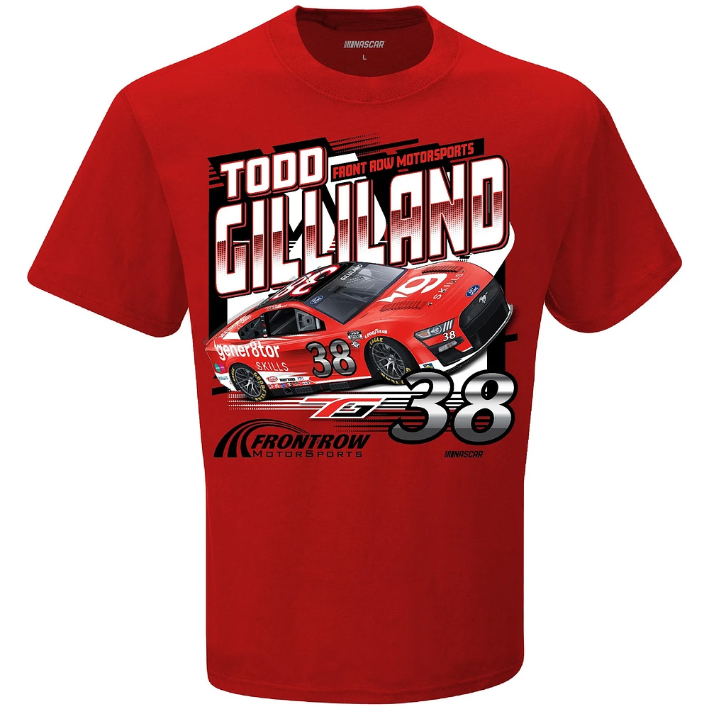 T-shirt de sport Todd Gilliland gener8tor Skills pour homme avec drapeau à damier rouge