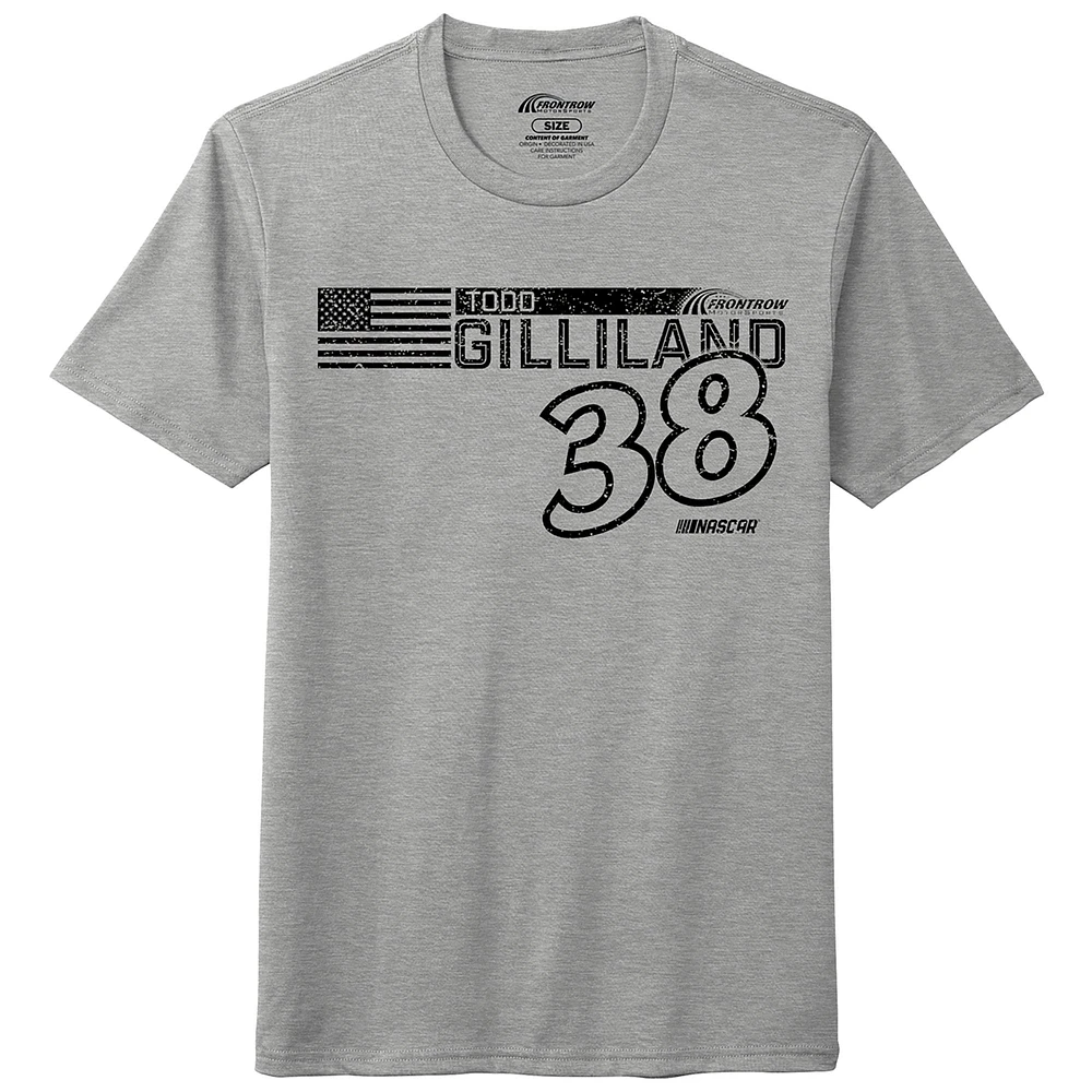 Men's Heather Gray Todd Gilliland Flag Tri-Blend T-Shirt