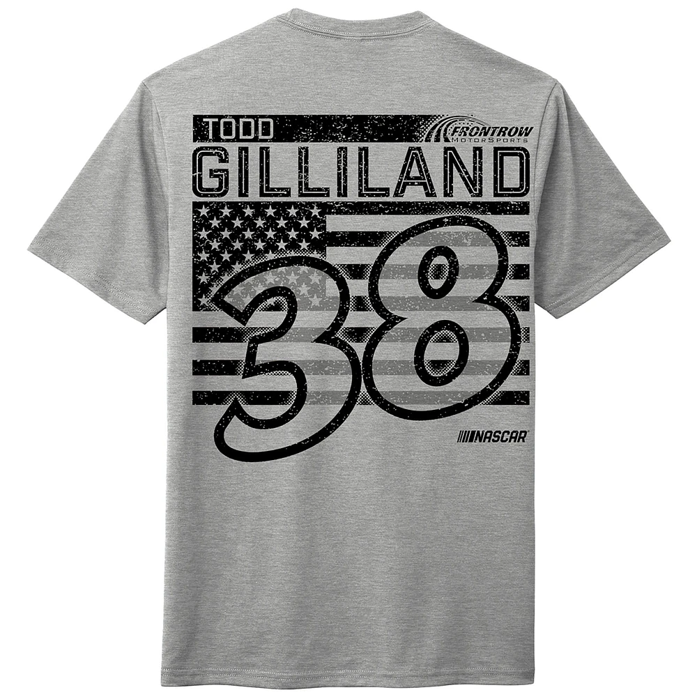 Men's Heather Gray Todd Gilliland Flag Tri-Blend T-Shirt