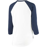 Women's Under Armour Navy/White Toledo Mud Hens Three-Quarter Sleeve Baseball T-Shirt