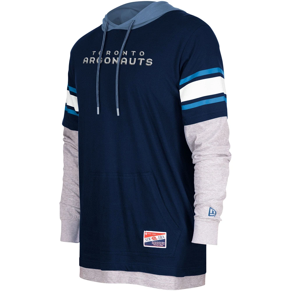 Men's 5th & Ocean by New Era Navy Toronto Argonauts Twofer Pullover Hoodie