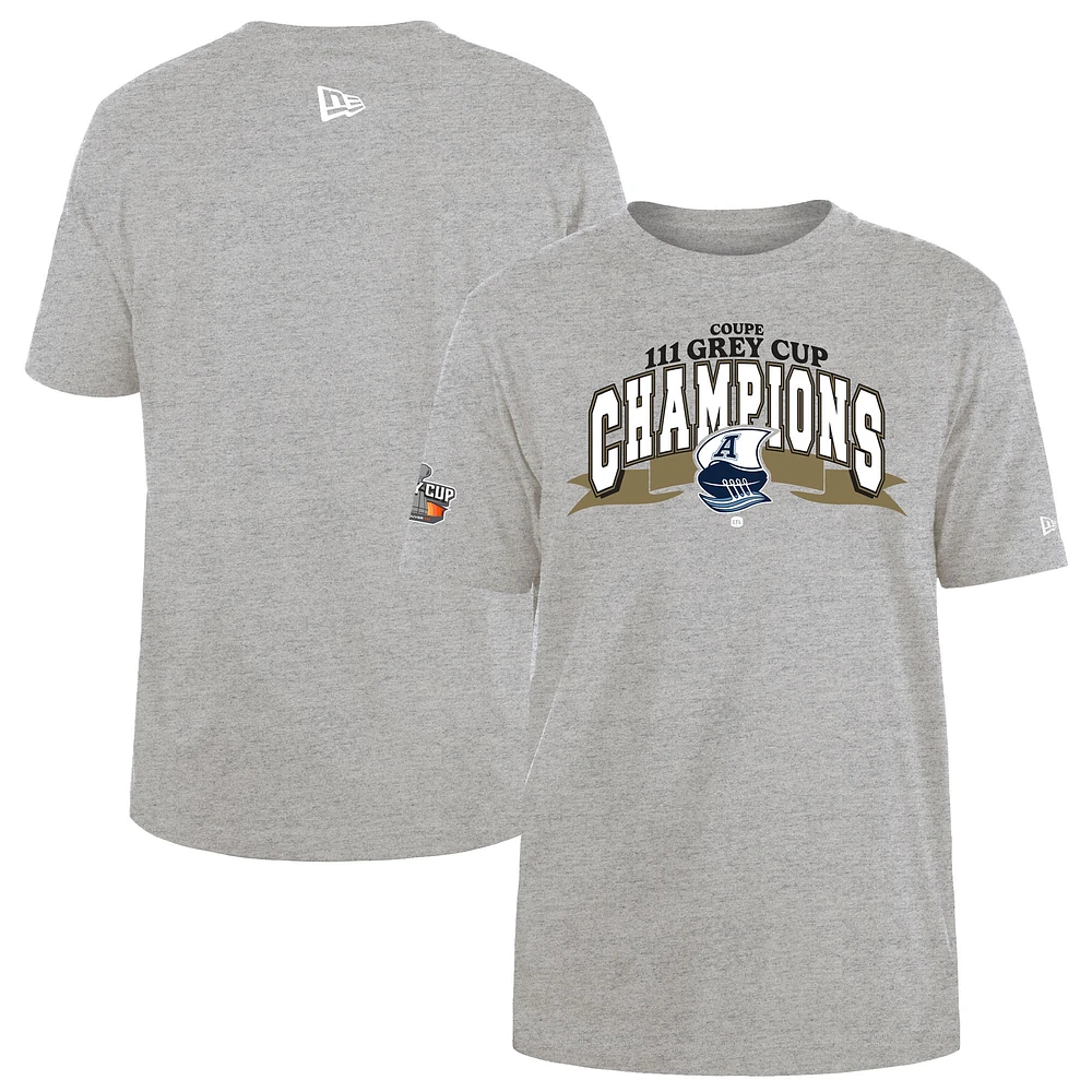 T-shirt gris New Era pour homme des Toronto Argonauts, champions de la 111e Coupe Grey