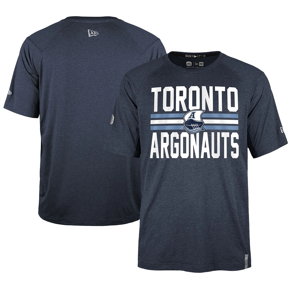 Men's New Era  Navy Toronto Argonauts Sideline Varsity Performance T-Shirt
