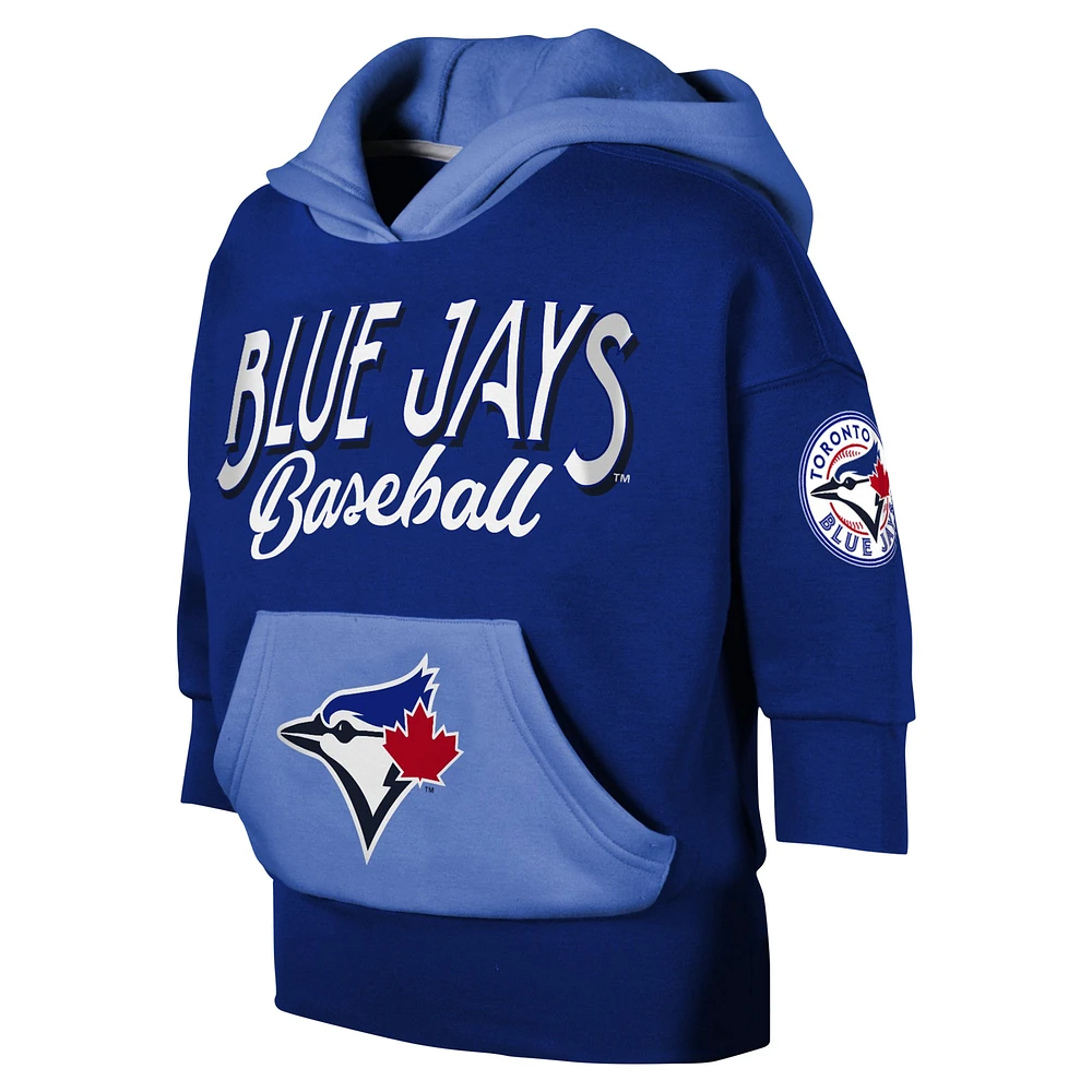 Sweat à capuche manches trois-quarts pour jeunes filles des Blue Jays de Toronto Royal Team Practice
