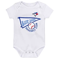 Infant Royal/Gray/White Toronto Blue Jays Biggest Little Fan - 3-Pack Bodysuit Set