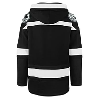 Men's '47 Black Toronto Blue Jays Ice Lace-Up Pullover Hoodie