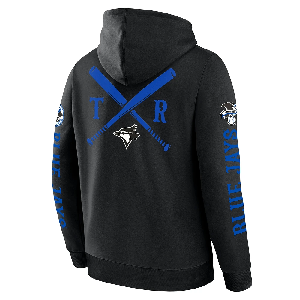 Men's Fanatics  Black Toronto Blue Jays Big City Legacy Fleece Pullover Hoodie