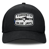 Men's Fanatics Black Toronto Blue Jays Team Patch A-Frame Trucker Snapback Hat