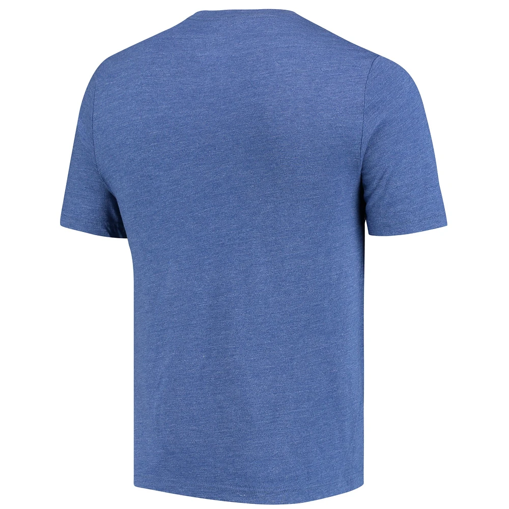 Men's Fanatics Heathered Royal Toronto Blue Jays Weathered Official Logo Tri-Blend T-Shirt