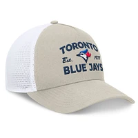 Men's Fanatics Stone Toronto Blue Jays A-Frame Trucker Adjustable Hat
