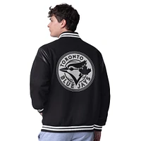 Veste universitaire à boutons-pression Clutch Hitter G-III Sports by Carl Banks pour homme, noire, des Blue Jays de Toronto