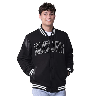 Veste universitaire à boutons-pression Clutch Hitter G-III Sports by Carl Banks pour homme, noire, des Blue Jays de Toronto