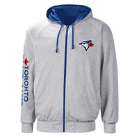 Men's G-III Sports by Carl Banks Royal/Gray Toronto Blue Jays Southpaw Reversible Full-Zip Raglan Hoodie - Jacket