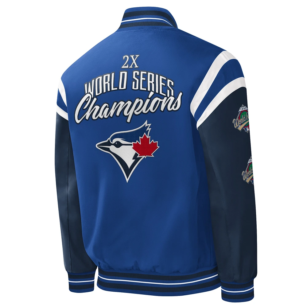 Men's G-III Sports by Carl Banks Royal Toronto Blue Jays Title Holder Full-Snap Varsity Jacket