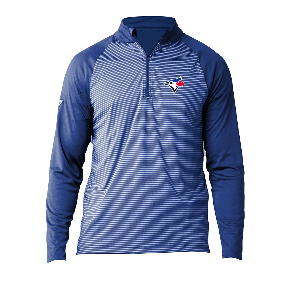 Men's Levelwear Royal Toronto Blue Jays Charter Raglan - Quarter-Zip Top