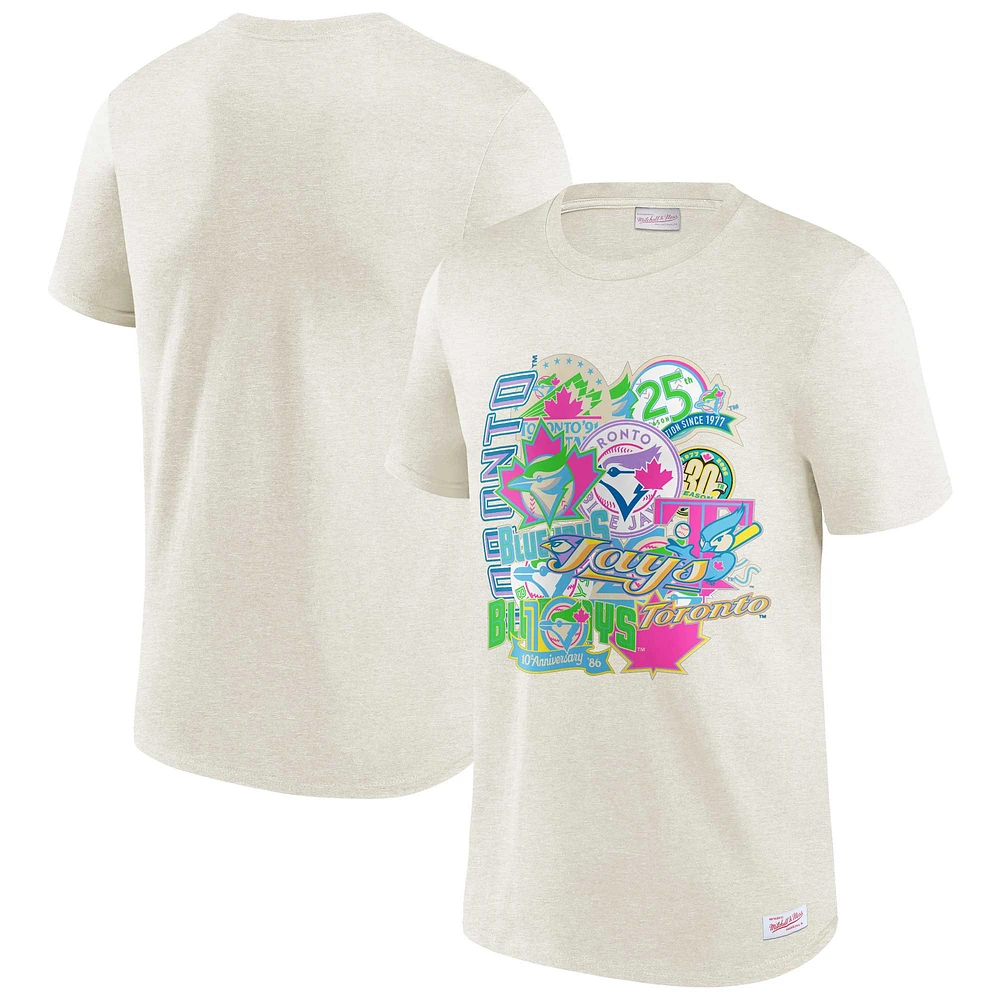 Men's Mitchell & Ness Oatmeal Toronto Blue Jays  Party Mix T-Shirt