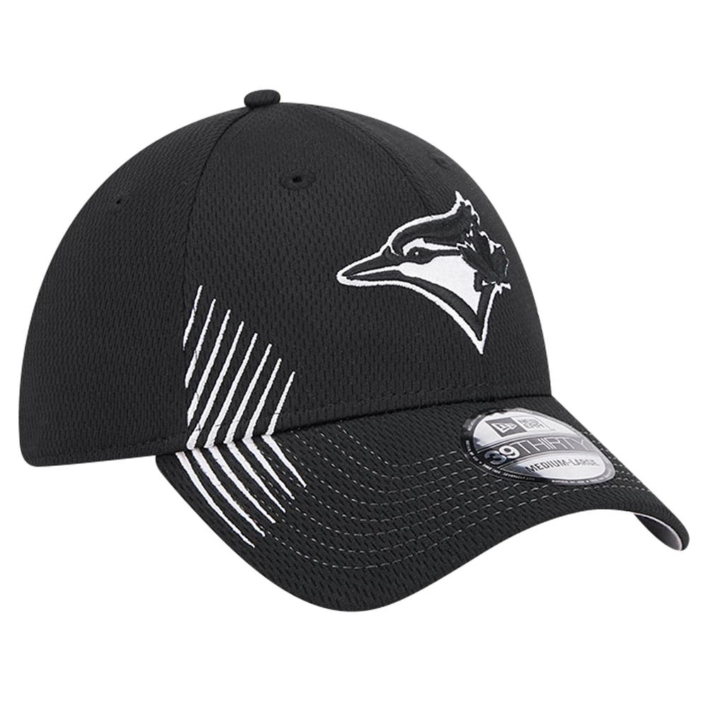 Men's New Era Black Toronto Blue Jays Active Dash Mark 39THIRTY Flex Hat