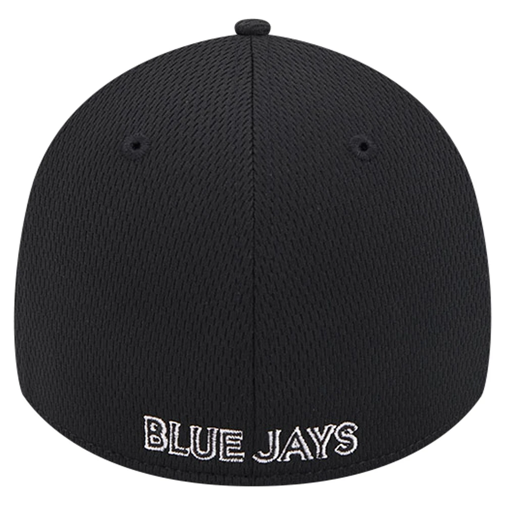 Men's New Era Black Toronto Blue Jays Active Dash Mark 39THIRTY Flex Hat