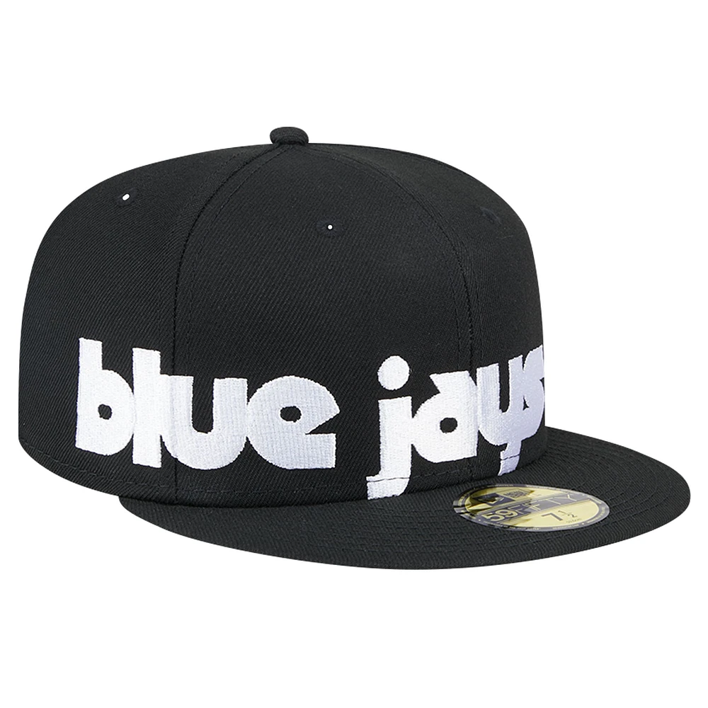 Men's New Era Black Toronto Blue Jays Checkered Undervisor 59FIFTY Fitted Hat