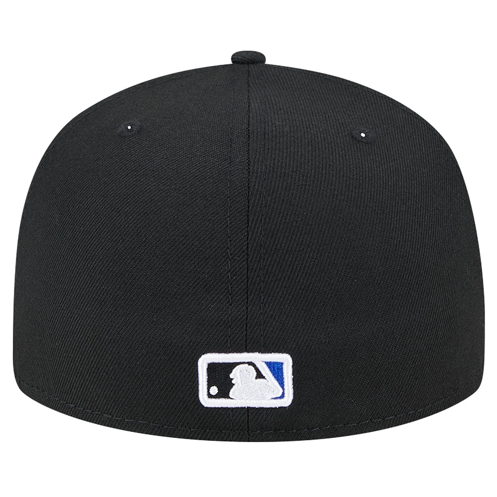 Men's New Era Black Toronto Blue Jays Checkered Undervisor 59FIFTY Fitted Hat