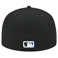 Men's New Era Black Toronto Blue Jays Checkered Undervisor 59FIFTY Fitted Hat
