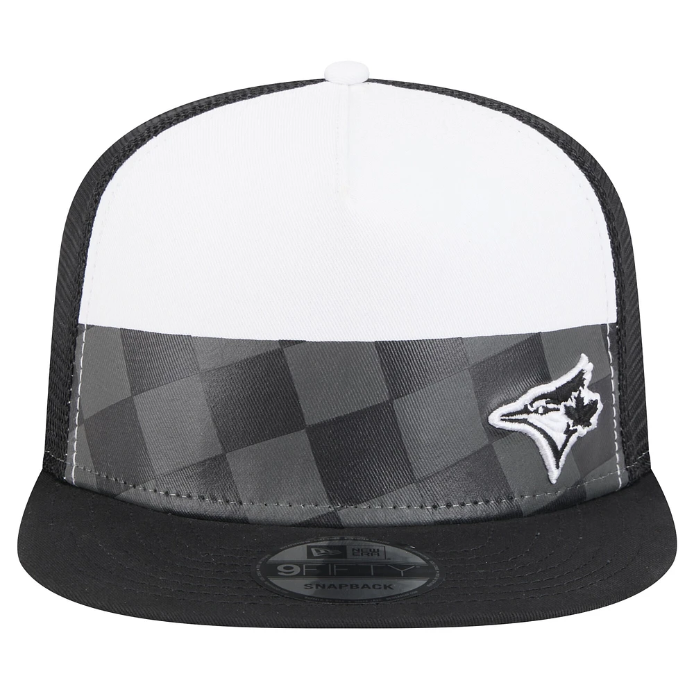 Men's New Era Black Toronto Blue Jays Checkmate Trucker 9FIFTY Snapback Hat