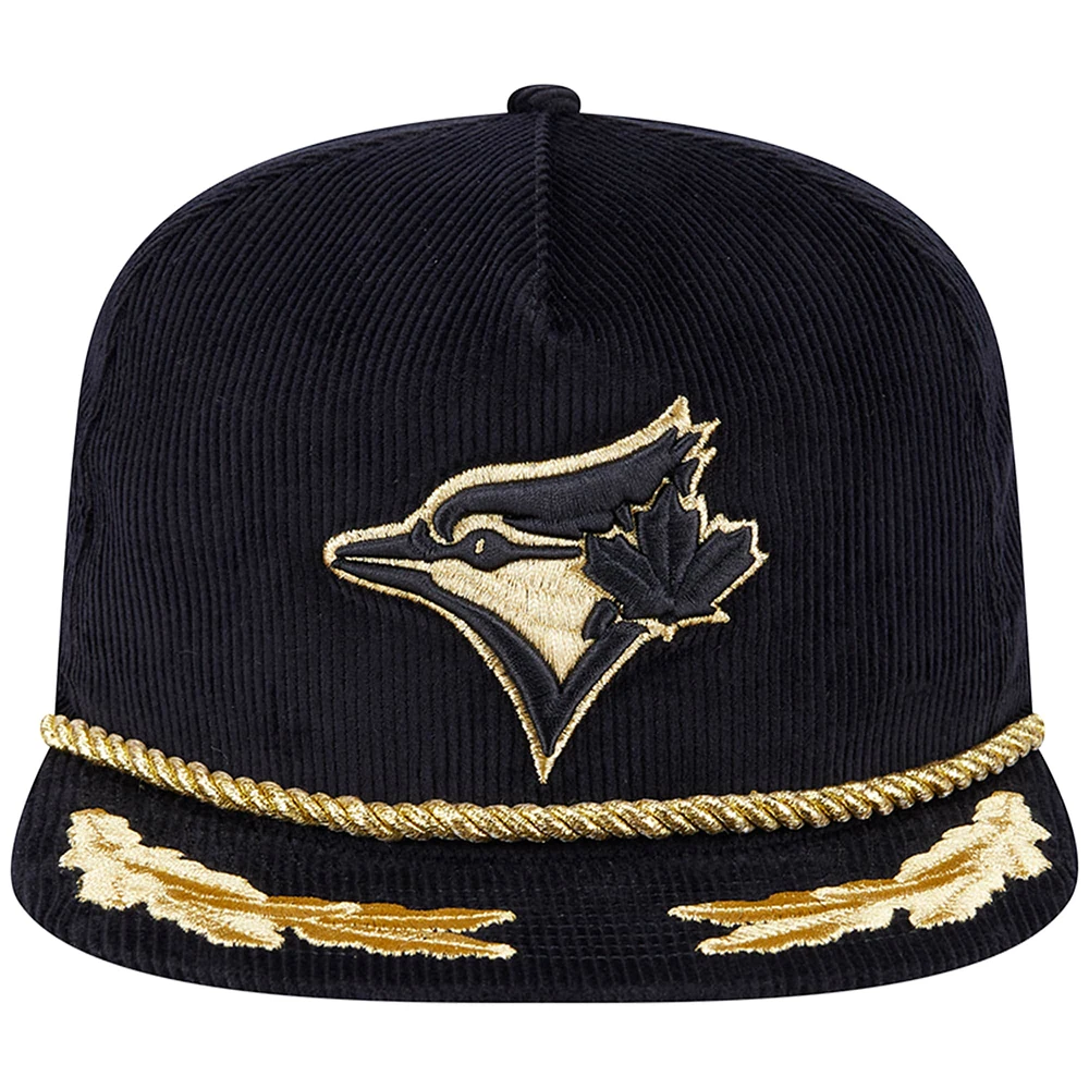Men's New Era Black Toronto Blue Jays Corduroy Filigree Golfer Adjustable Hat