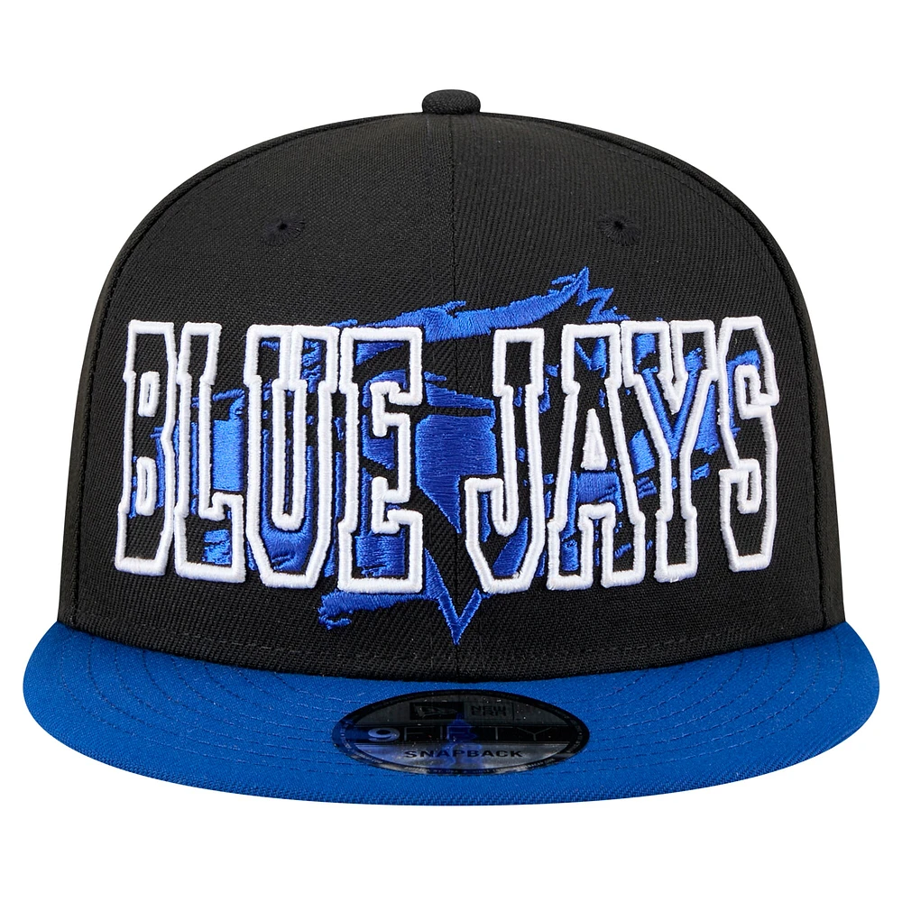 Men's New Era Black Toronto Blue Jays Splatter 9FIFTY Snapback Hat