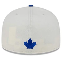 Casquette ajustée 59FIFTY à double logo crème/royal des Blue Jays de Toronto New Era pour hommes