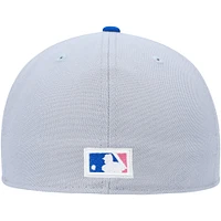 Men's New Era Gray/Blue Toronto Blue Jays Side Patch 59FIFTY Fitted Hat