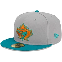 Men's New Era Gray/Teal Toronto Blue Jays  59FIFTY Fitted Hat