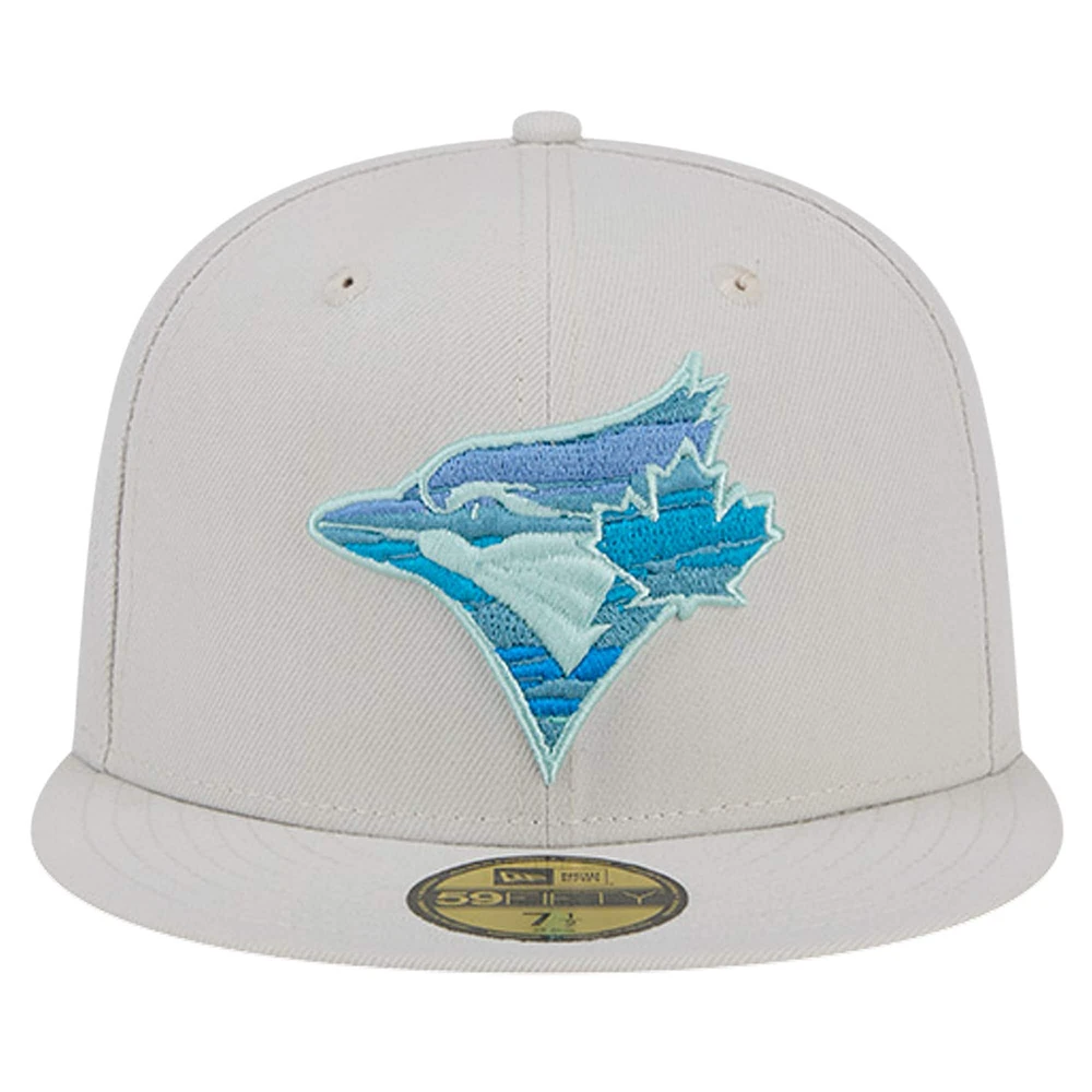 Men's New Era Khaki Toronto Blue Jays Stone Mist 59FIFTY Fitted Hat