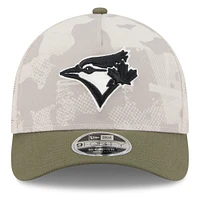 Men's New Era Light Beige/Olive Toronto Blue Jays 2025 Armed Forces Day 9FORTY M-Crown A-Frame Adjustable Hat