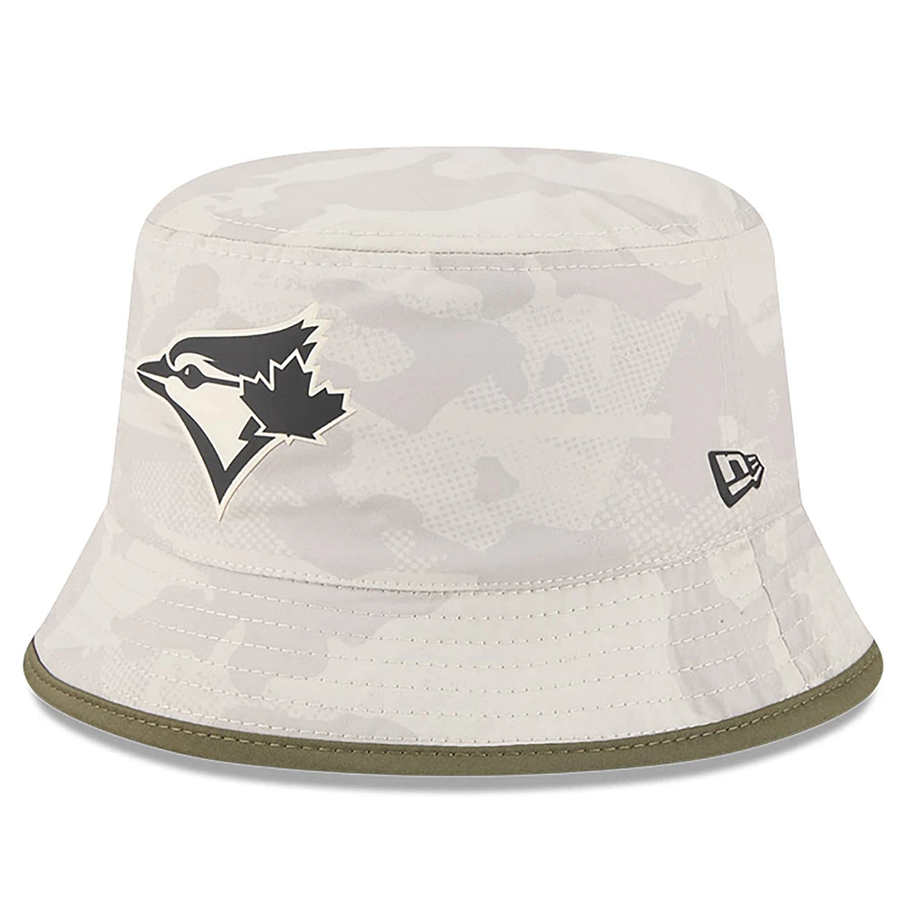Men's New Era  Light Beige Toronto Blue Jays 2025 Armed Forces Day Bucket Hat