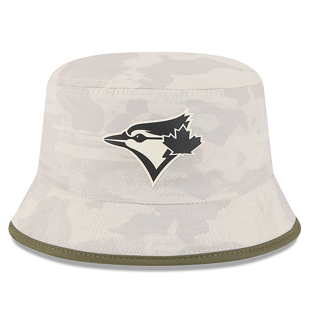Men's New Era  Light Beige Toronto Blue Jays 2025 Armed Forces Day Bucket Hat