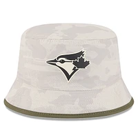 Men's New Era  Light Beige Toronto Blue Jays 2025 Armed Forces Day Bucket Hat