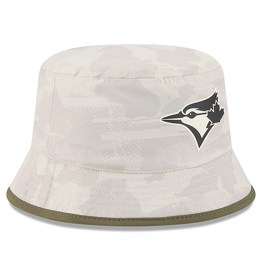 Men's New Era  Light Beige Toronto Blue Jays 2025 Armed Forces Day Bucket Hat