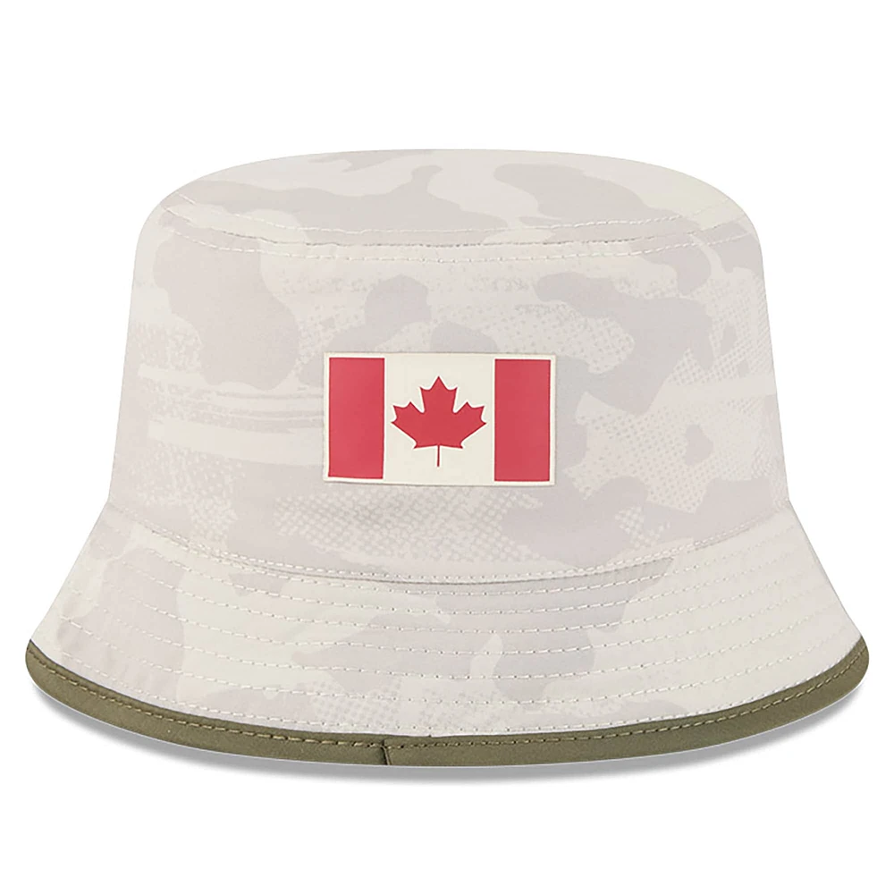 Men's New Era  Light Beige Toronto Blue Jays 2025 Armed Forces Day Bucket Hat