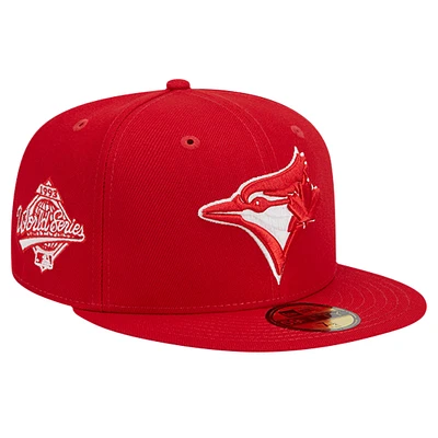 Casquette ajustée 59FIFTY rouge avec logo des Blue Jays de Toronto New Era pour hommes